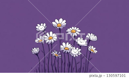 field daisies floating in the water 130597101