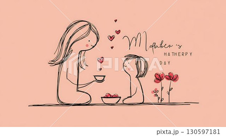 cute Mother day design with love 130597181