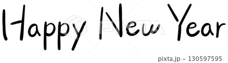 手書き風　Happy New Year｜中字サインペンタイプ 130597595