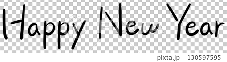 手書き風　Happy New Year｜中字サインペンタイプ 130597595