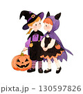 ハロウィンの子供たちのイラスト｜かぼちゃ・仮装・トリックオアトリート 130597826