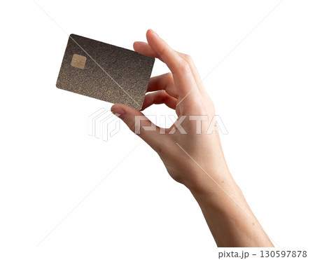 Card in hand, closeup grip with chip and money concept. Payment, shopping, cashback, profit, bank, Card in hand, closeup grip with chip and money concept. Payment, shopping, cashback, profit, bank, 130597878