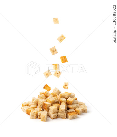 Homemade Bread Croutons, Crispy Bread Cubes, Dry Rye Crumbs Homemade Bread Croutons, Crispy Bread Cubes, Dry Rye Crumbs 130598022