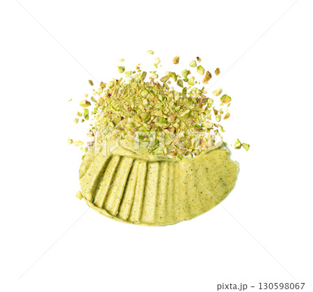Green pistachio body scrub texture smear 130598067