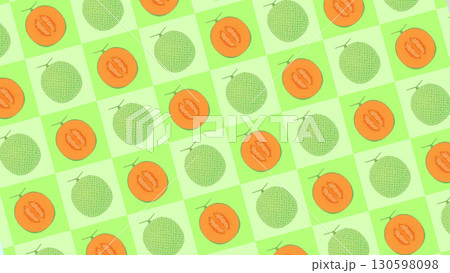 メロンのタイル背景(斜め)_16:9/4Kサイズ 130598098