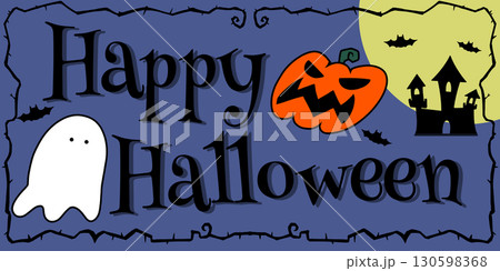 ハロウィンのイラストとテキスト ハロウィンのイラストとテキスト 130598368