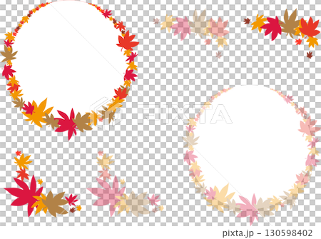 Autumn-inspired frame material - circular autumn leaf frame 130598402