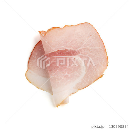 Baked Pork Slices Isolated, Roasted Sliced Loin, Tenderloin Ham Pieces, Boiled Meat Fillet Cuts 130598854