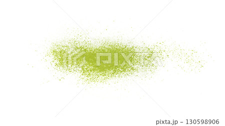Matcha powder isolated, green tea dust pile, spirulina flour, powdered chlorella, dry extract 130598906