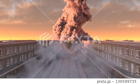 攻撃される都市の風景 攻撃される都市の風景 130599735