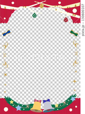 縦型クリスマスフレーム背景 イラスト素材 130600107
