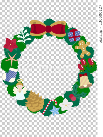 Christmas wreath frame background illustration material 130600127