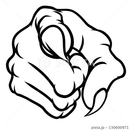 Halloween Monster Claw Hand Pointing at You Viewer 130600971