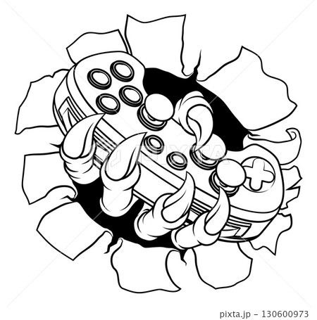 Video Gamer Game Gaming Controller Claw Hand 130600973