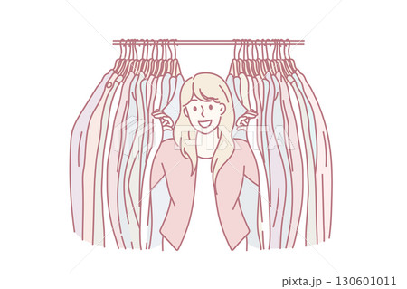 Clothes seller and fashion concept. 130601011