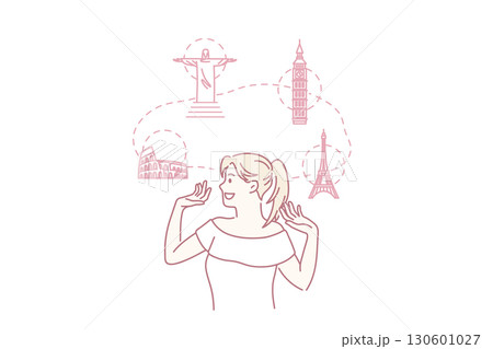 Traveling and dreaming of vacations concept 130601027
