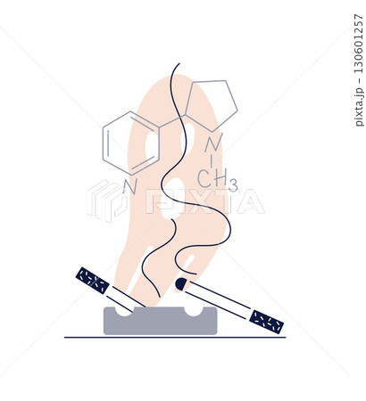 Niacinamide molecular formula ,flat design icon vector illustration 130601257