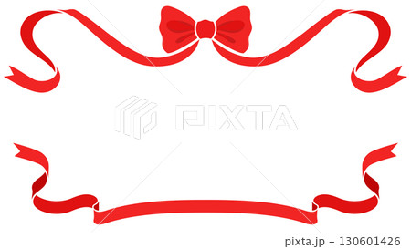 リボンのフラットなフレーム背景 リボンのフラットなフレーム背景 130601426