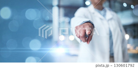 Doctor, finger or touch on interactive copy space, mockup or bokeh mock up in database design, medical research or night planning. Zoom, hand or pointing healthcare woman in selection or vote choice Doctor, finger or touch on interactive copy space, mockup or bokeh mock up in database design, medical research or night planning. Zoom, hand or pointing healthcare woman in selection or vote choice 130601792