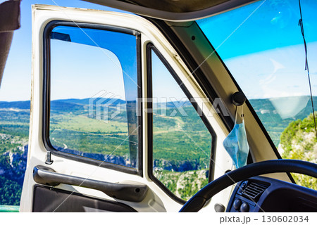 Rv camper in mountains, Verdon Gorge France. 130602034