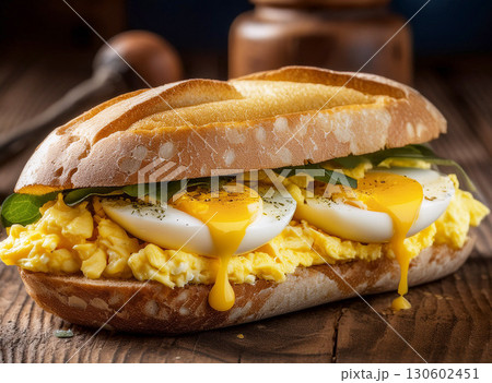黄身がとろけるタマゴサンドイッチ 黄身がとろけるタマゴサンドイッチ 130602451