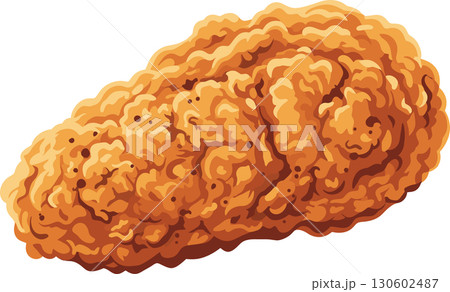 揚げたてカリカリフライドチキンのリアルなベクターイラスト素材 130602487