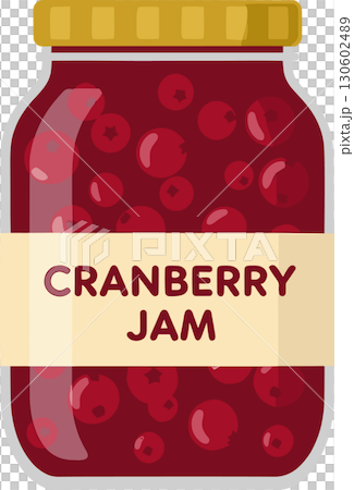 cranberry jam jar vector illustration material 130602489