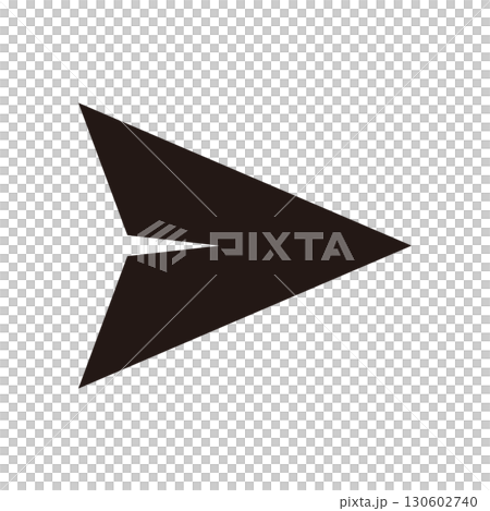 Paper airplane-shaped send icon, vector illustration, black, single item 130602740