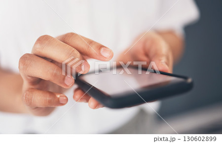 Closeup, hands and smartphone for typing, social media and connection for communication. Zoom, female professional and lady with cellphone, screen and networking for message, chatting and texting Closeup, hands and smartphone for typing, social media and connection for communication. Zoom, female professional and lady with cellphone, screen and networking for message, chatting and texting 130602899