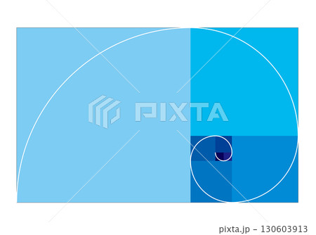 黄金比 螺旋 フィボナッチ数列 神聖幾何学 線画 グラフィック素材 黄金比 螺旋 フィボナッチ数列 神聖幾何学 線画 グラフィック素材 130603913