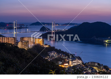 《長崎県》長崎市女神大橋の夜景・鍋冠山の眺望 《長崎県》長崎市女神大橋の夜景・鍋冠山の眺望 130604122