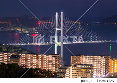 《長崎県》長崎市女神大橋の夜景・鍋冠山の眺望 《長崎県》長崎市女神大橋の夜景・鍋冠山の眺望 130604125