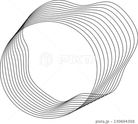 Circle flowing wavy lines blending shape. Technology design element Circle flowing wavy lines blending shape. Technology design element 130604308