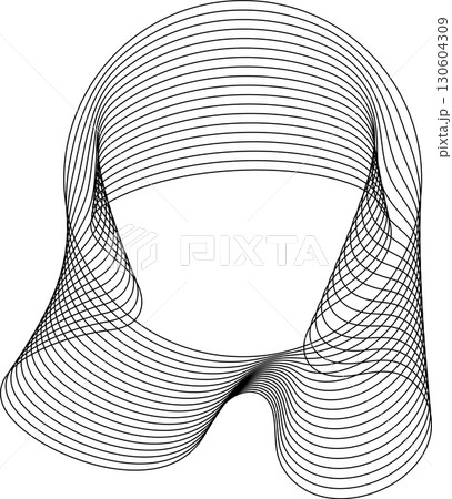 Circle flowing wavy lines blending shape. Technology design element Circle flowing wavy lines blending shape. Technology design element 130604309