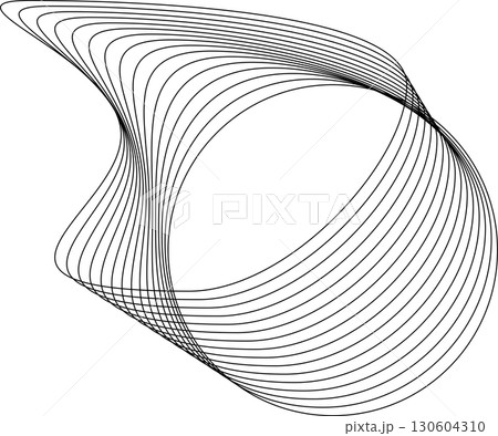 Circle flowing wavy lines blending shape. Technology design element Circle flowing wavy lines blending shape. Technology design element 130604310