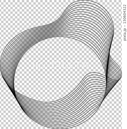 Circle flowing wavy lines blending shape. Technology design element 130604322
