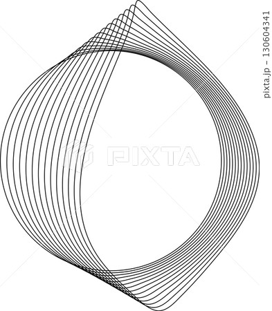 Circle flowing wavy lines blending shape. Technology design element 130604341