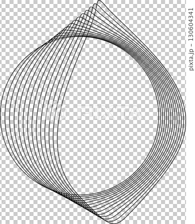 Circle flowing wavy lines blending shape. Technology design element 130604341