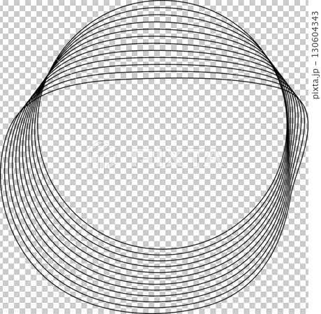Circle flowing wavy lines blending shape. Technology design element 130604343