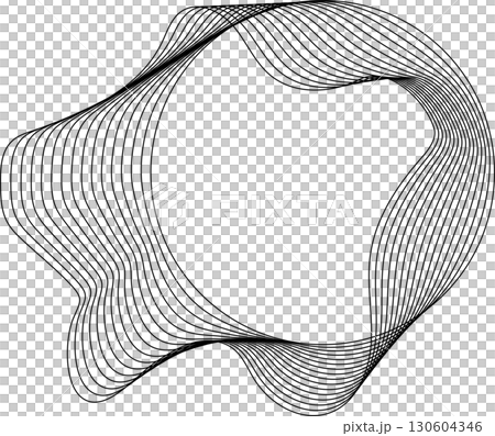 Circle flowing wavy lines blending shape. Technology design element Circle flowing wavy lines blending shape. Technology design element 130604346