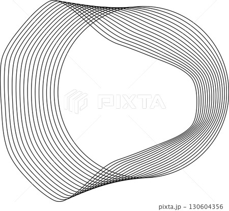 Circle flowing wavy lines blending shape. Technology design element Circle flowing wavy lines blending shape. Technology design element 130604356
