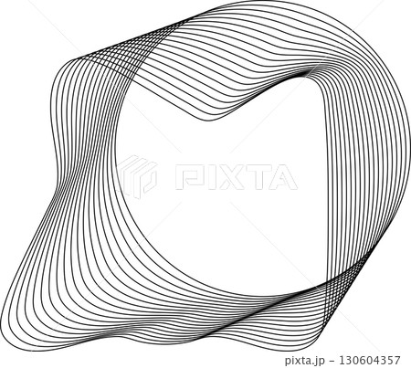 Circle flowing wavy lines blending shape. Technology design element Circle flowing wavy lines blending shape. Technology design element 130604357