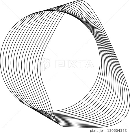 Circle flowing wavy lines blending shape. Technology design element Circle flowing wavy lines blending shape. Technology design element 130604358