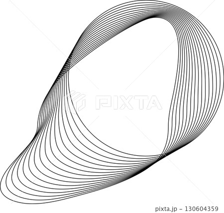 Circle flowing wavy lines blending shape. Technology design element 130604359