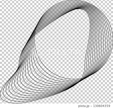 Circle flowing wavy lines blending shape. Technology design element 130604359