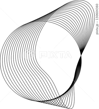 Circle flowing wavy lines blending shape. Technology design element 130604360