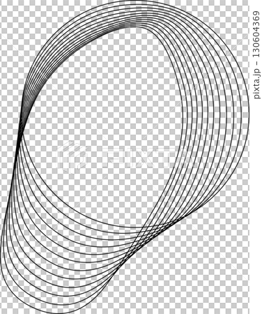Circle flowing wavy lines blending shape. Technology design element 130604369
