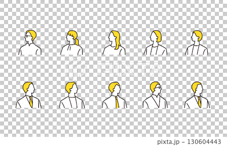 Business person horizontal icon set Business person horizontal icon set 130604443
