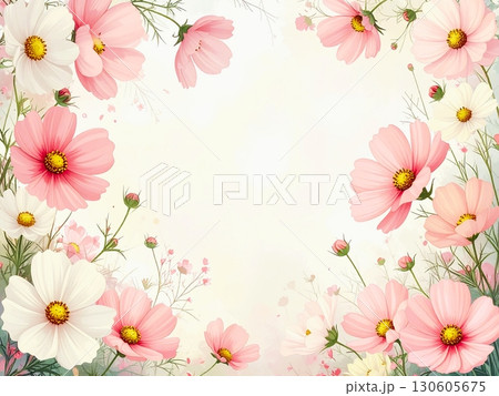 優しい雰囲気の秋桜フレーム 130605675