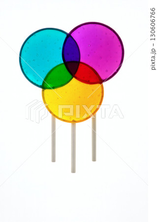 CMYK Overlapping Lollipops on Backlight 130606766